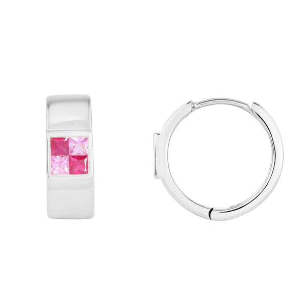 picture of first crush huggie earrings (white)
