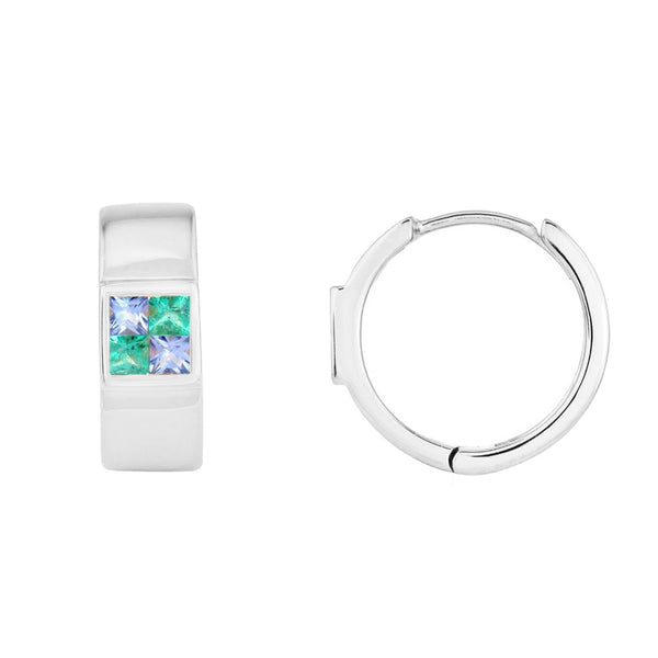 picture of ice rink huggie earrings (white)