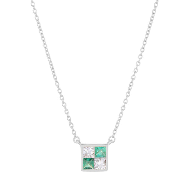 picture of diamond earth sign necklace (white)