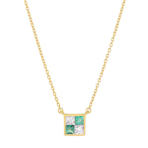 picture of diamond earth sign necklace (yellow)