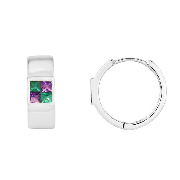 picture of dino huggie earrings (white)