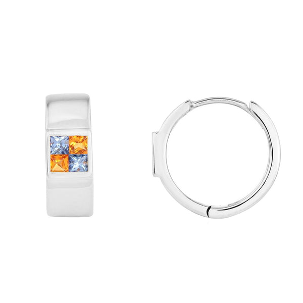 picture of frost and fire huggie earrings (white)