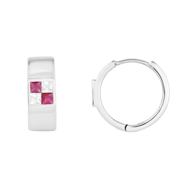 picture of loose cannon huggie earrings (white)