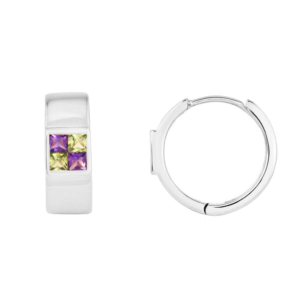 picture of viper huggie earrings (white)